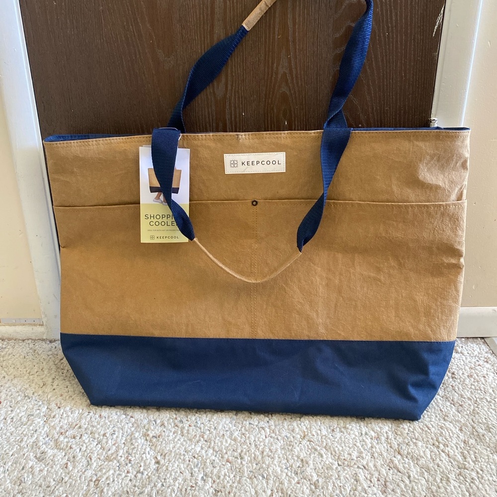 KeepCool Brown and Blue Tote Bag